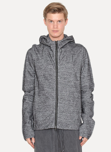 Grey Melange Layered Hood Jacket