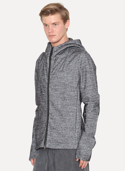 Grey Melange Layered Hood Jacket
