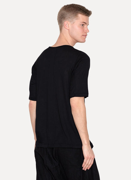 Cotton Linen Sutured Half Sleeve T-shirt