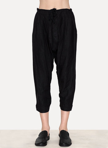 Boiled Ramie Linen Loose Fit Trousers