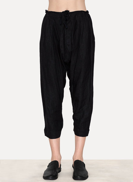 Boiled Ramie Linen Loose Fit Trousers