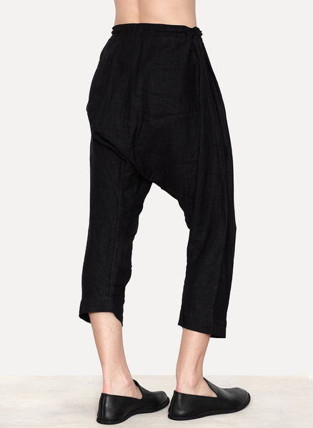 Boiled Ramie Linen Loose Fit Trousers