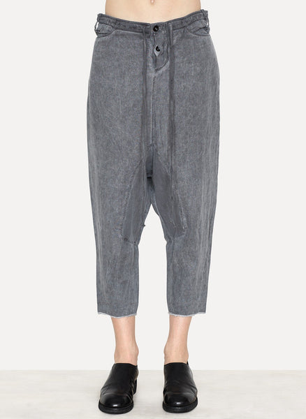 Cold Black Linen Tailored Back Pant