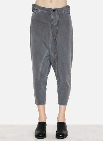 Cold Black Cotton Tailored Back Pant