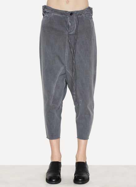 Cold Black Cotton Tailored Back Pant