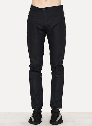 Black Coated Cotton Slim Pant