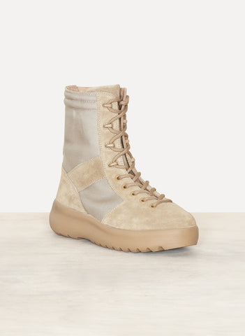 Rock Calfskin Suede and Nylon Mens Military Boot