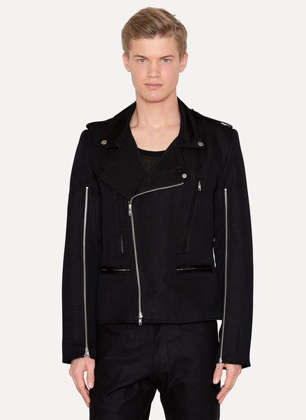 Black Linen Cotton Blouson Anderson