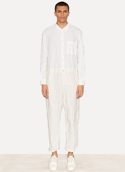 White Natural Paper Cotton Overall