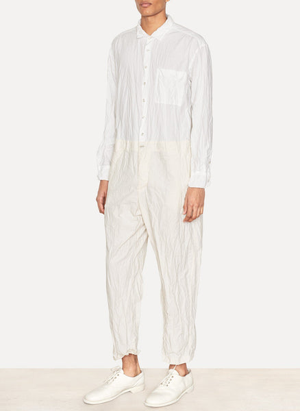White Natural Paper Cotton Overall