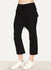 Black Cotton Cropped Pants