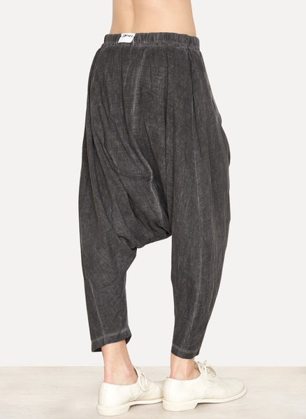 Cold Black Linen Cotton Soft Over Pant