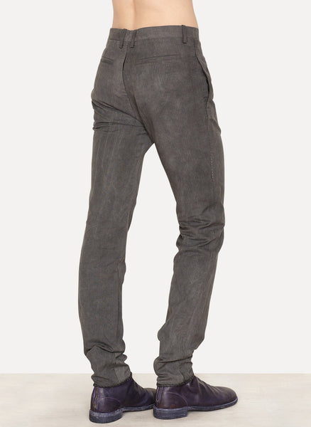 Charcoal Cold Dye Cotton Metal Chainseam Trouser