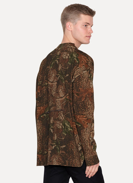 Brown Camouflage Print Moto Long Sleeve