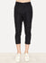 Black Cotton Cropped Slim Pant