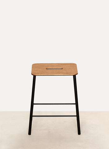 Matte Black Oak Adam Stool