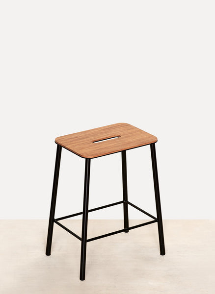 Matte Black Oak Adam Stool