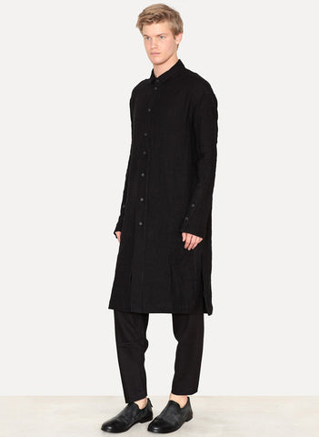 Black Hemp Wool Long Shirt