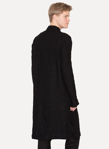 Black Hemp Wool Long Shirt