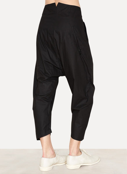 Black Light Paper Cotton Side Button Pant