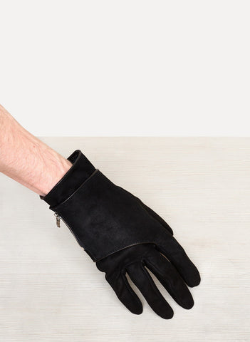 Black Steer Leather Gloves