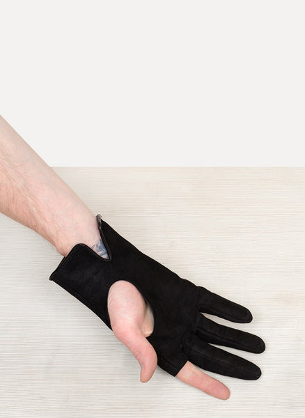 Black Steer Leather Gloves