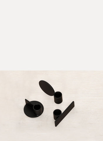 Black Fundament Candle Holders