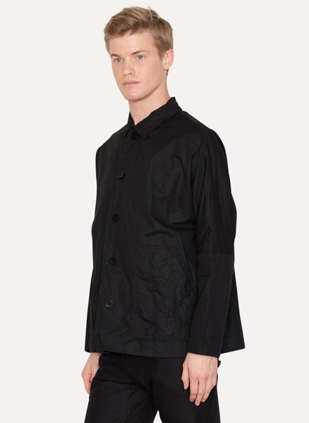 Black Cotton Workwear Jacket