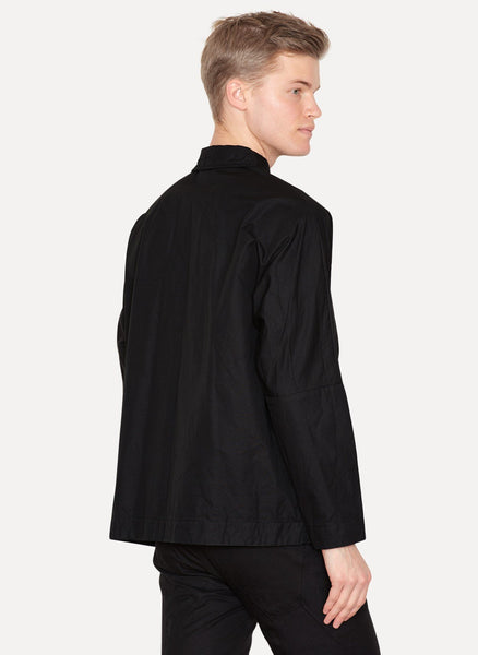 Black Cotton Workwear Jacket