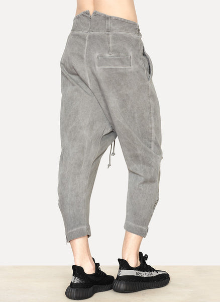 Dark Khaki Cotton Twill Tailored Back Pant