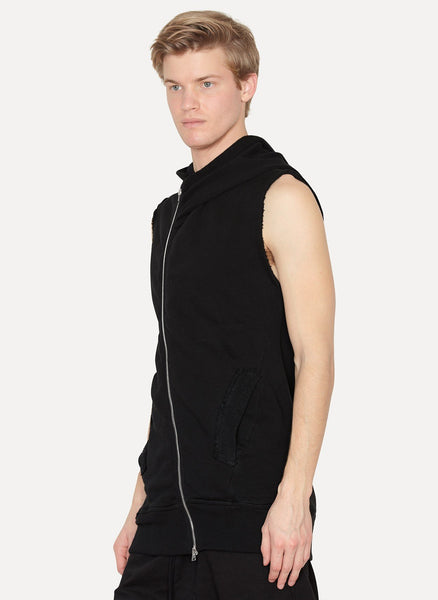 Black French Terry Sleeveless Sweatshirt