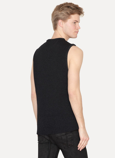 Anthracite Cotton Wool Knit Vest