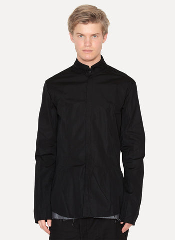 Black Poplin Doubled Darted Shirt