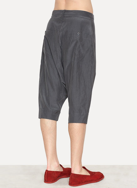 Grey Silk Cotton Sarouel Short