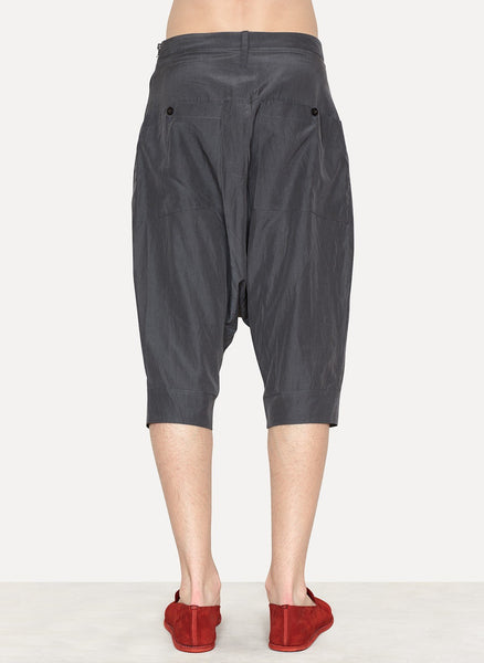 Grey Silk Cotton Sarouel Short