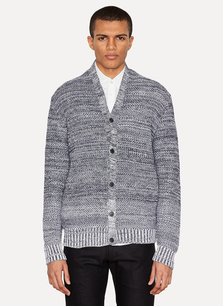 Cotton Nylon Melange Grey Knit Cardigan Brigade