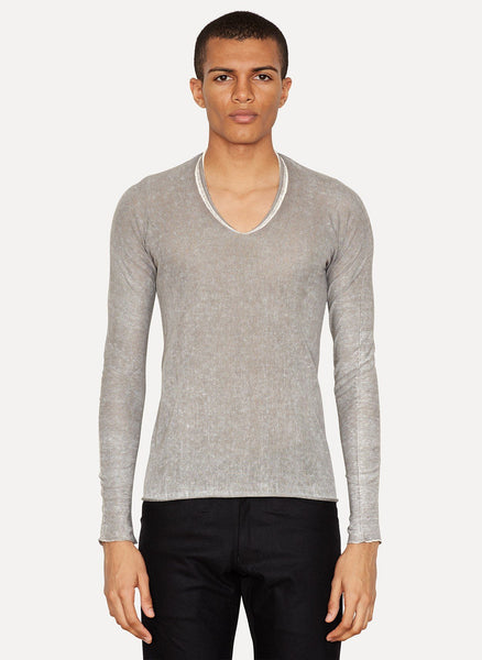 Linen Cotton Printed Arched Sweater