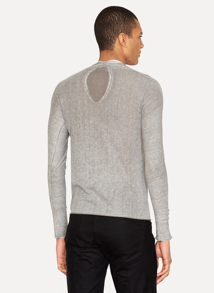 Linen Cotton Printed Arched Sweater