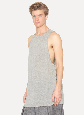 Grey Viscose Linen Over Tank