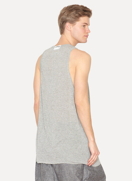 Grey Viscose Linen Over Tank