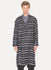 Linen Cotton Charcoal Stripe Stripe Shark Notch Trench