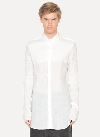 White Linen Cotton Layered Shirt