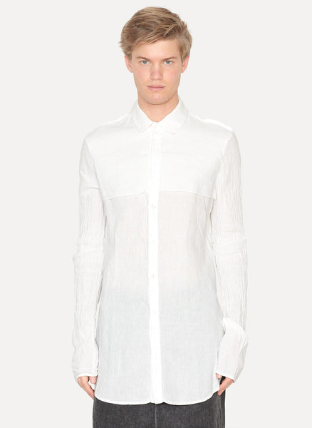 White Linen Cotton Layered Shirt