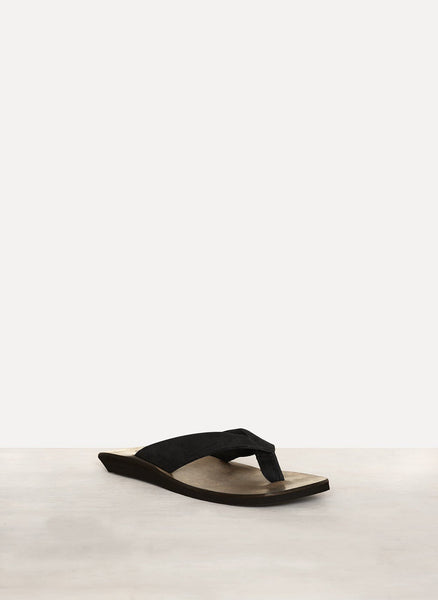 Black Calf Leather Thong