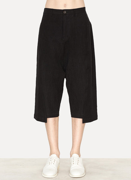 Unisex Washed Linen Canvas Cropped Pant