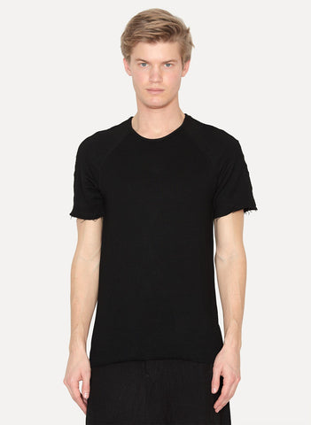 Black Viscose Cotton Soft Terry T-Shirt