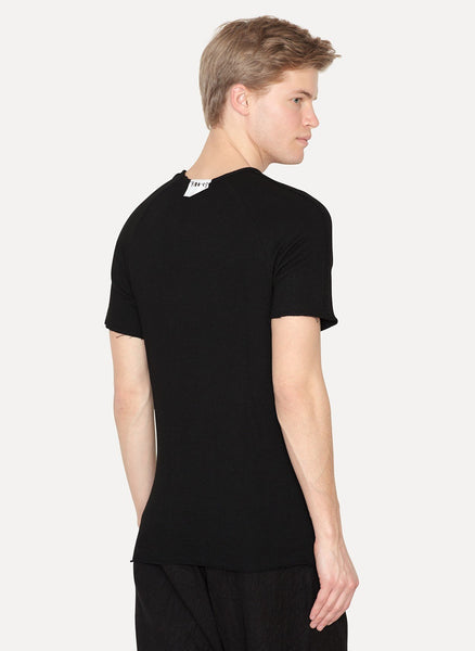 Black Viscose Cotton Soft Terry T-Shirt