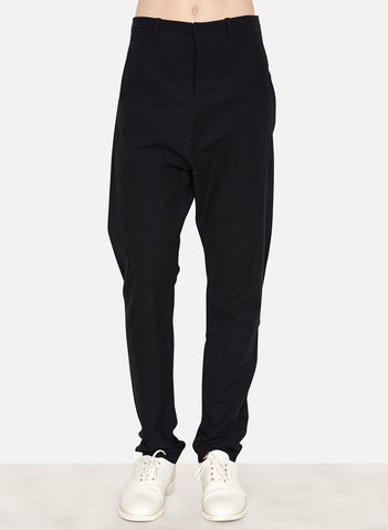 Black Rough Cotton Ramie Trouser