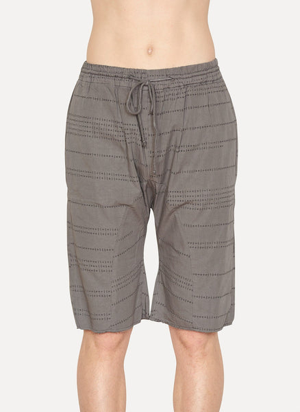 Grey Laser Cut Double Layer Shorts