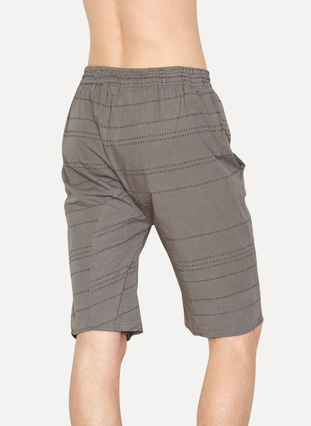 Grey Laser Cut Double Layer Shorts